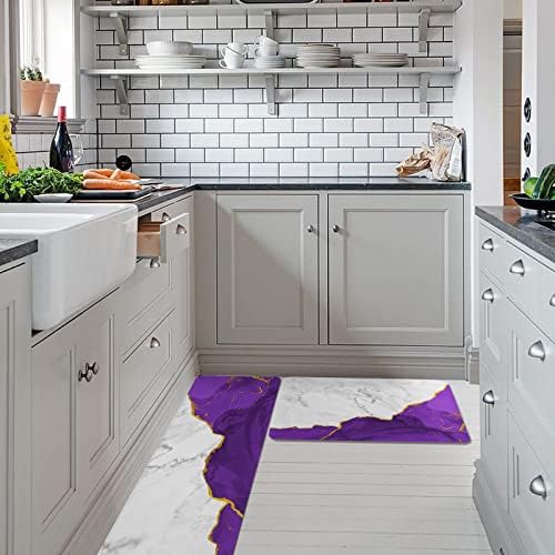 Modern Marble Kitchen Rugs Set