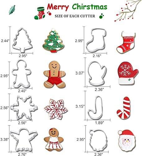 8 Piece Christmas Cookie Cutter Set Stainless Steel