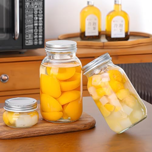 Mason Jars 5oz to 32oz Quart Wide Mouth With Airtight Lids