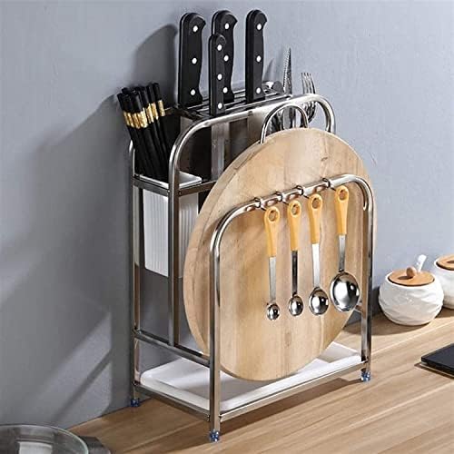 Silver Kitchen Knife Holder Durable Long-Lasting Metal Kitchen Utensil Storage Rack