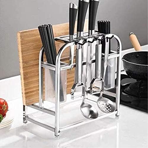 Silver Kitchen Knife Holder Durable Long-Lasting Metal Kitchen Utensil Storage Rack
