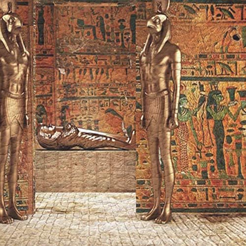 Gold Egyptian Ancient Building Antifatigue Kitchen Door Mat Cushioned Runner Rug 18x59
