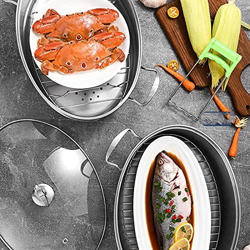Stainless Steel Oval Fish Steamer with Extra Parts