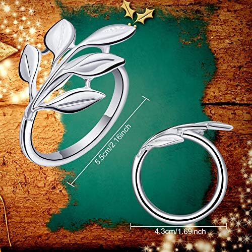 12 Pcs Glossy Napkin Rings Christmas Leaf Design
