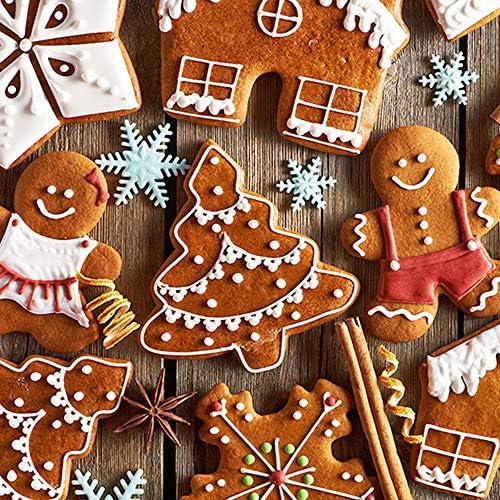 Christmas Cookie Cutter Set 5 Piece Snowman Tree Man Cane Flake