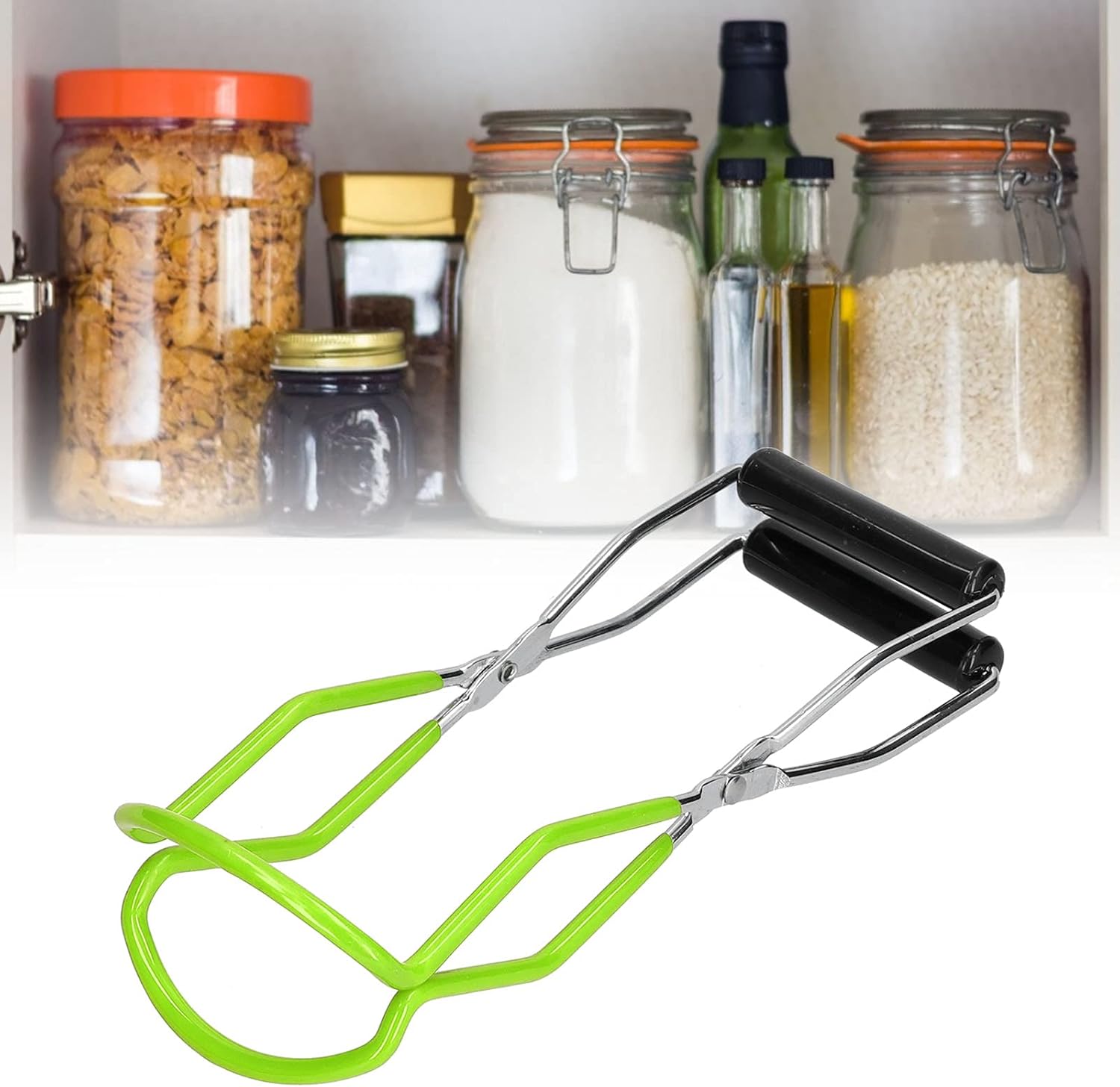 Duokon Canning Jar Lifter Tongs Stainless Steel Jar Lifter with Grip Handle for Glass Jars